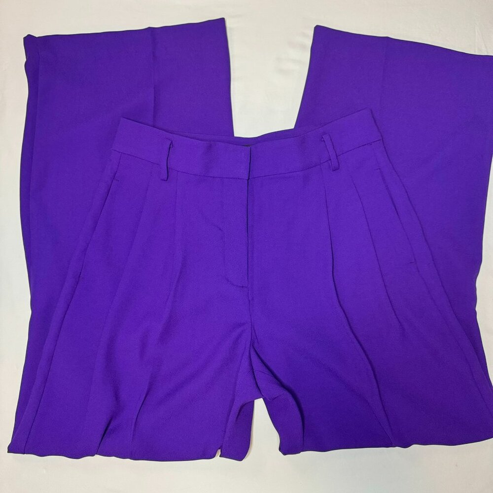 Ann Taylor Purple Wide-Leg Dress Pants - Picture 2 of 8